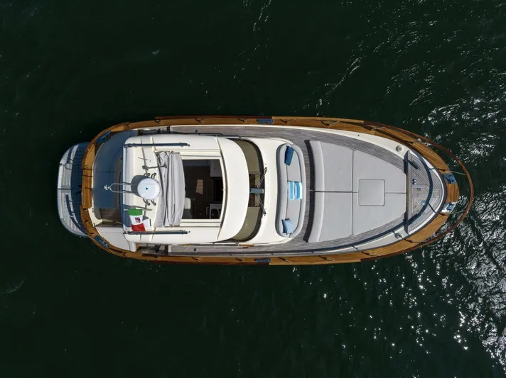  Yacht Photos Pics Overhead view of 2022 Fratelli Aprea 32 Hard Top yacht on water.