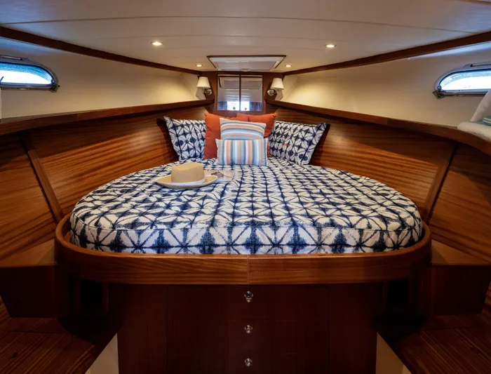  Yacht Photos Pics Luxurious cabin interior of 2022 Fratelli Aprea 32 Hard Top yacht.