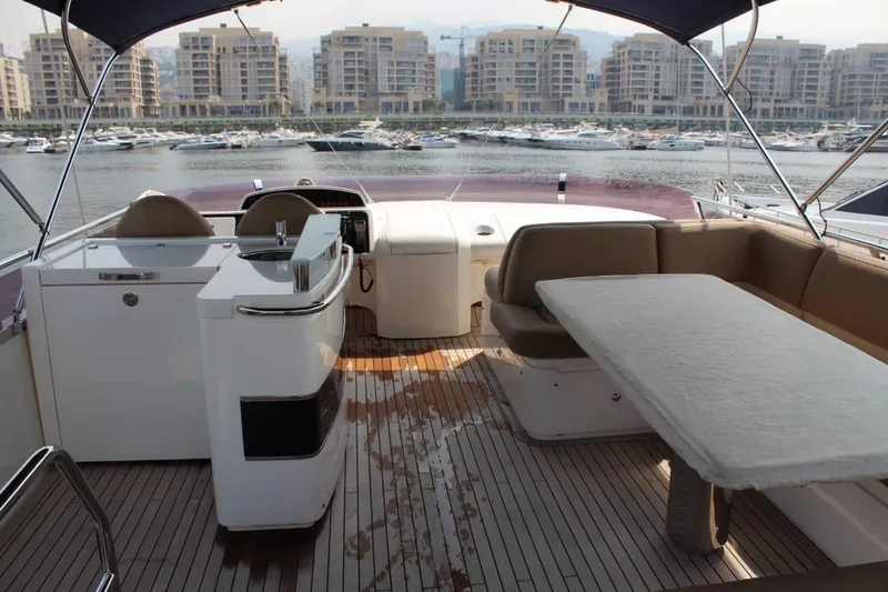  Yacht Photos Pics Luxury yacht Princess 64, 2013 model, featuring spacious deck and harbor view.