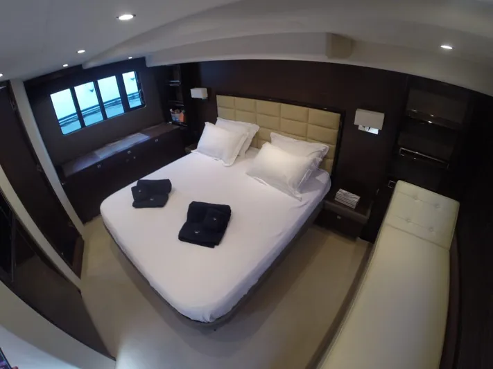  Yacht Photos Pics Luxurious bedroom in 2013 Princess 64 yacht.