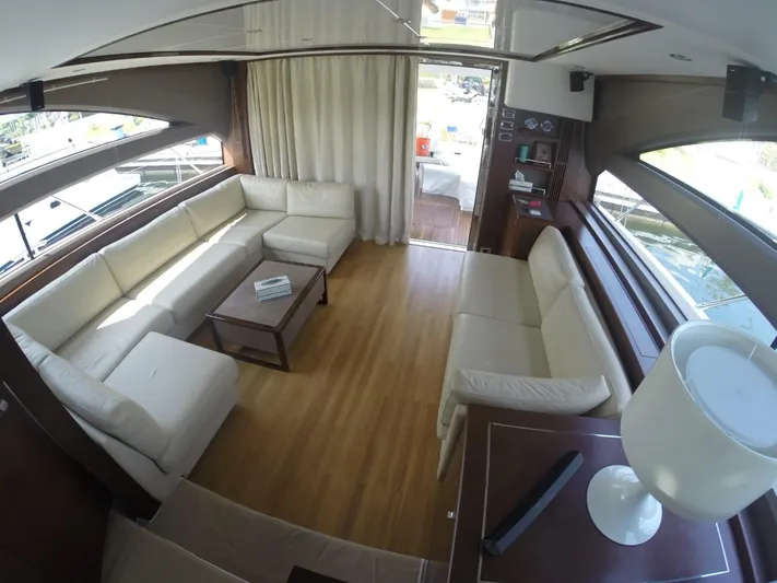  Yacht Photos Pics Luxurious salon of the 2013 Princess 64 yacht.