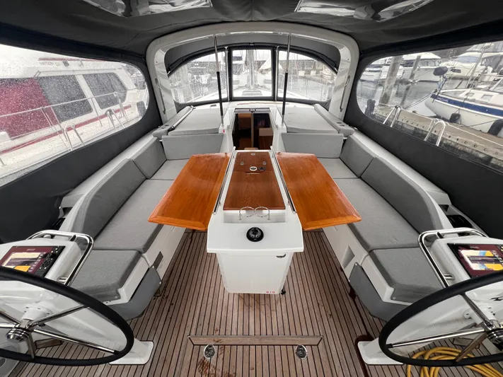 Song Sparrow Yacht Photos Pics Beneteau 46.1 Cockpit Table