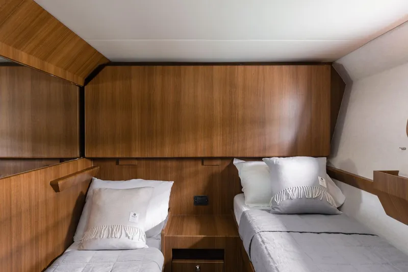  Yacht Photos Pics Cozy twin cabin with wooden interior in 2010 Primorets Custom yacht.