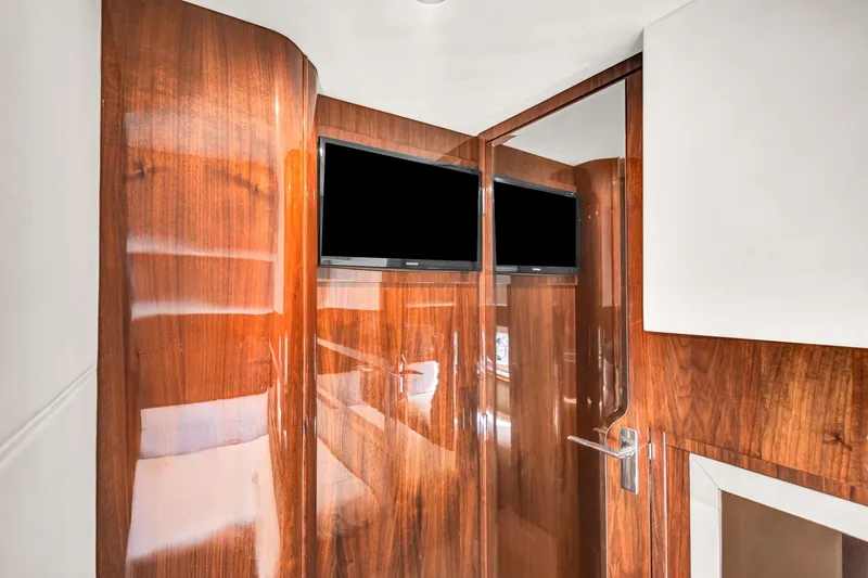 Karisa Yacht Photos Pics Luxurious wood interior of 2018 Fairline Targa 53 OPEN yacht with modern design.