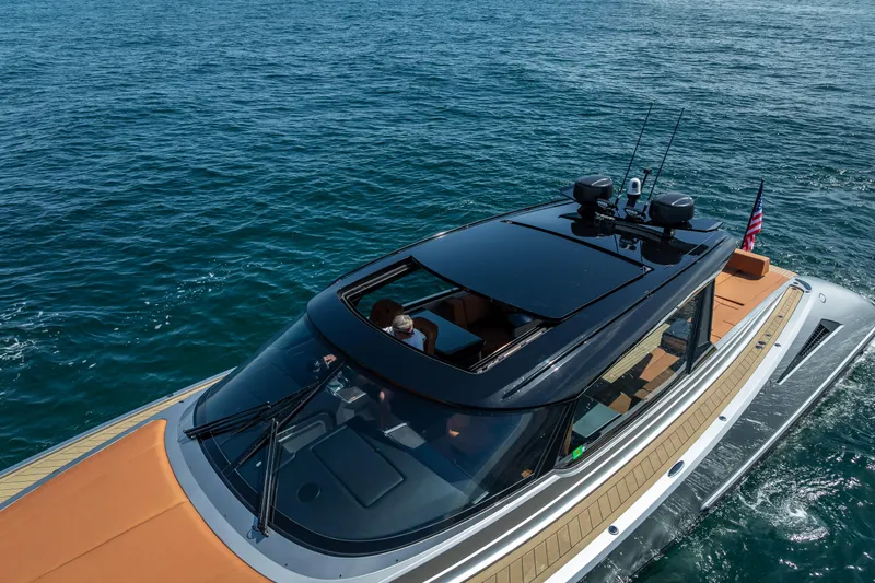 Why Her Yacht Photos Pics 2024 Wajer 55 HT luxury yacht cruising on open water.