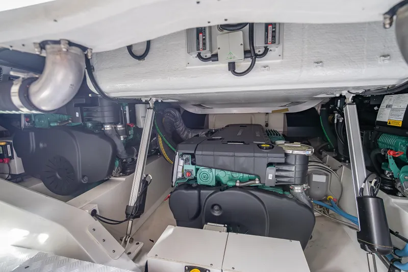 Why Her Yacht Photos Pics Engine room of 2024 Wajer 55 HT yacht, showcasing advanced mechanical components.