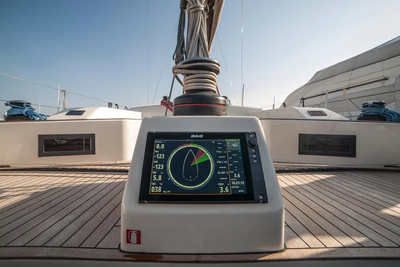 Alias Yacht Photos Pics Sailing yacht Adria ORCA 50, 2014 model, with navigation display on deck.