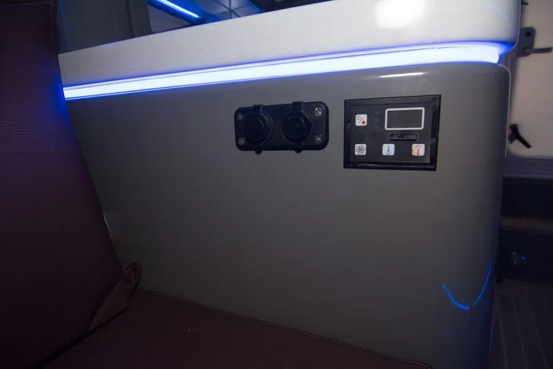  Yacht Photos Pics Control panel and outlets on 2019 Donzi 41 GT boat interior.