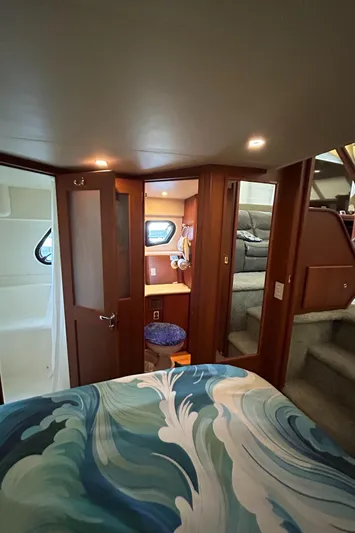 Ps Thank You Yacht Photos Pics Interior of 2004 Silverton 39 Motor Yacht with cozy cabin and modern amenities.