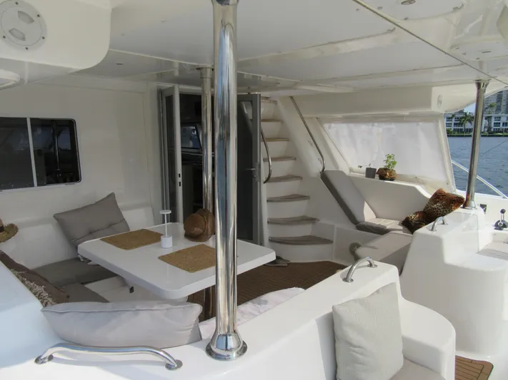 Africa 3 Yacht Photos Pics Luxurious 2008 Africat Marine 420 yacht interior with elegant seating and dining area.