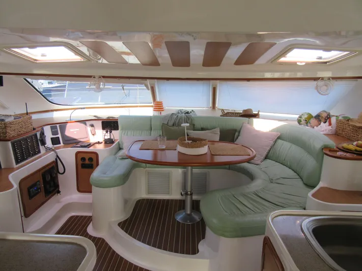 Africa 3 Yacht Photos Pics Luxurious 2008 Africat Marine 420 yacht interior with plush seating and modern design.