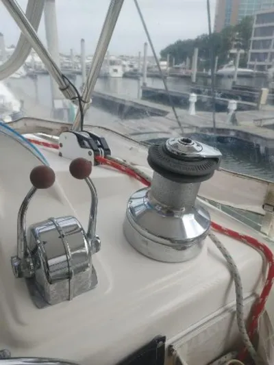 Titan 46 Yacht Photos Pics Leopard 46 yacht controls and winch, docked at marina, 2011 model.