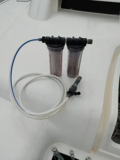 Titan 46 Yacht Photos Pics Water filtration system on a 2011 Leopard 46 yacht deck.