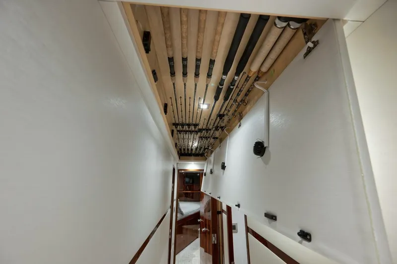 Nikki Bella Yacht Photos Pics 2025 Viking 90 Convertible- NIKKI BELLA- Companionway Overhead Rod Storage