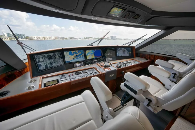 Nikki Bella Yacht Photos Pics 2025 Viking 90 Convertible- NIKKI BELLA- Enclosed Bridge Helm