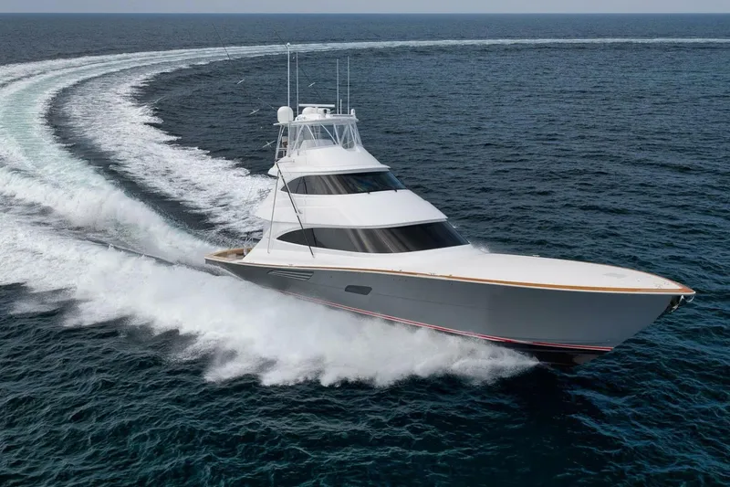 Nikki Bella Yacht Photos Pics 2025 Viking 90 Convertible- NIKKI BELLA- STBD Profile