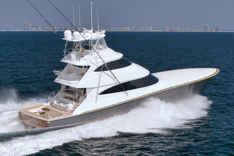 Nikki Bella Yacht Photos Pics 2025 Viking 90 Convertible- NIKKI BELLA- STBD Profile