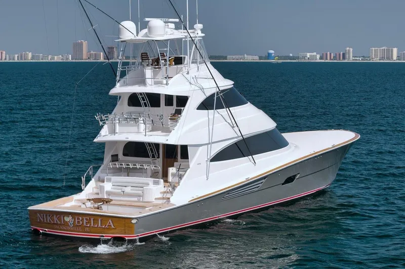 Nikki Bella Yacht Photos Pics 2025 Viking 90 Convertible- NIKKI BELLA- Transom