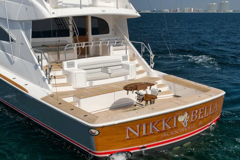 Nikki Bella Yacht Photos Pics 2025 Viking 90 Convertible- NIKKI BELLA- Transom