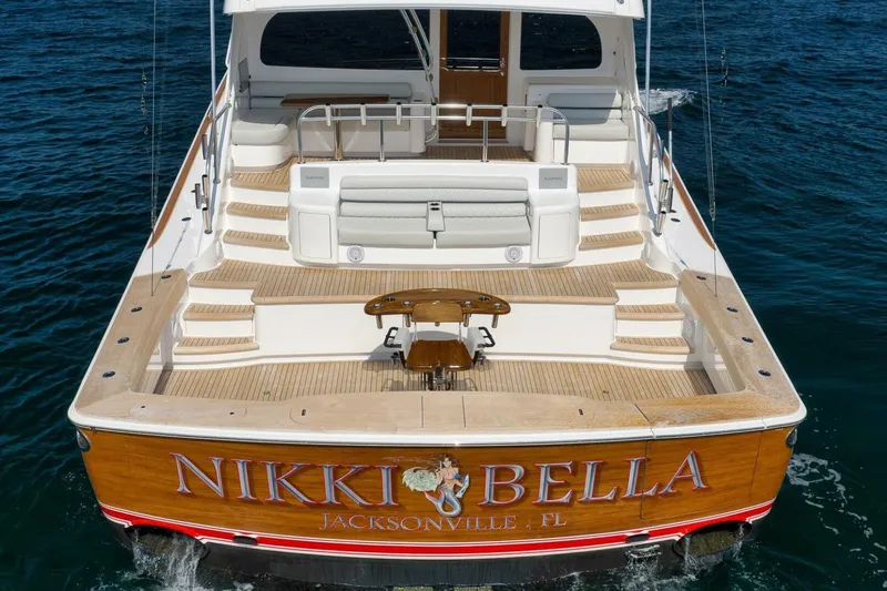 Nikki Bella Yacht Photos Pics 2025 Viking 90 Convertible- NIKKI BELLA- Transom