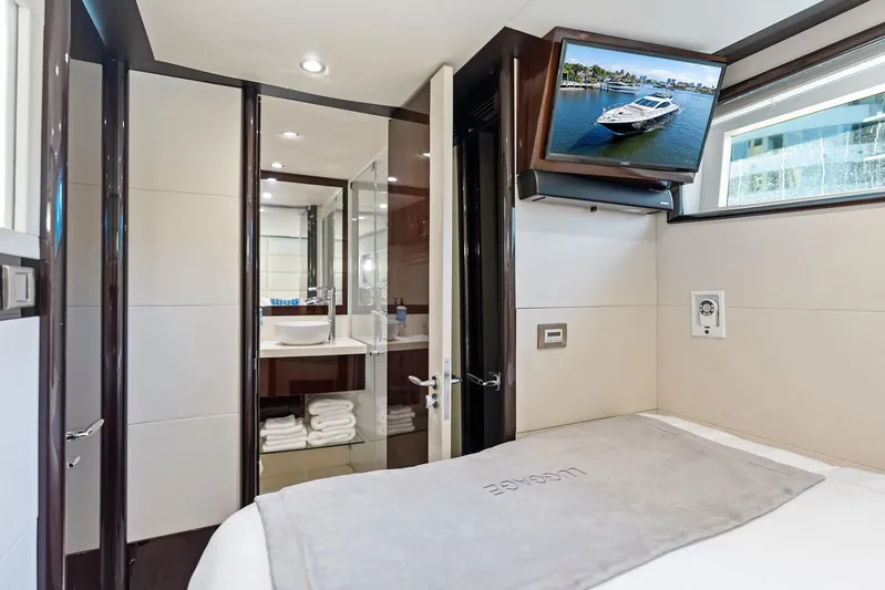 Liquid Asset Yacht Photos Pics Luxurious interior of 2010 Lazzara 78 Fly yacht with modern amenities and elegant design.