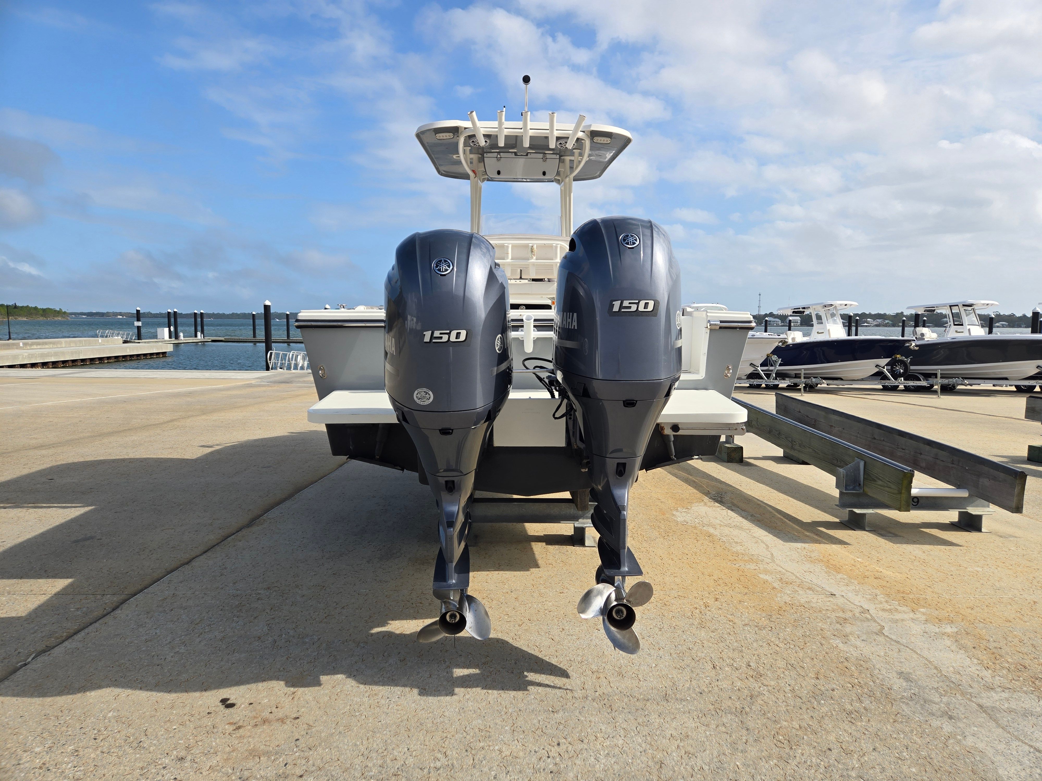 Parker 2500 Special Edition boat with twin Yamaha 150 engines, 2021 model.