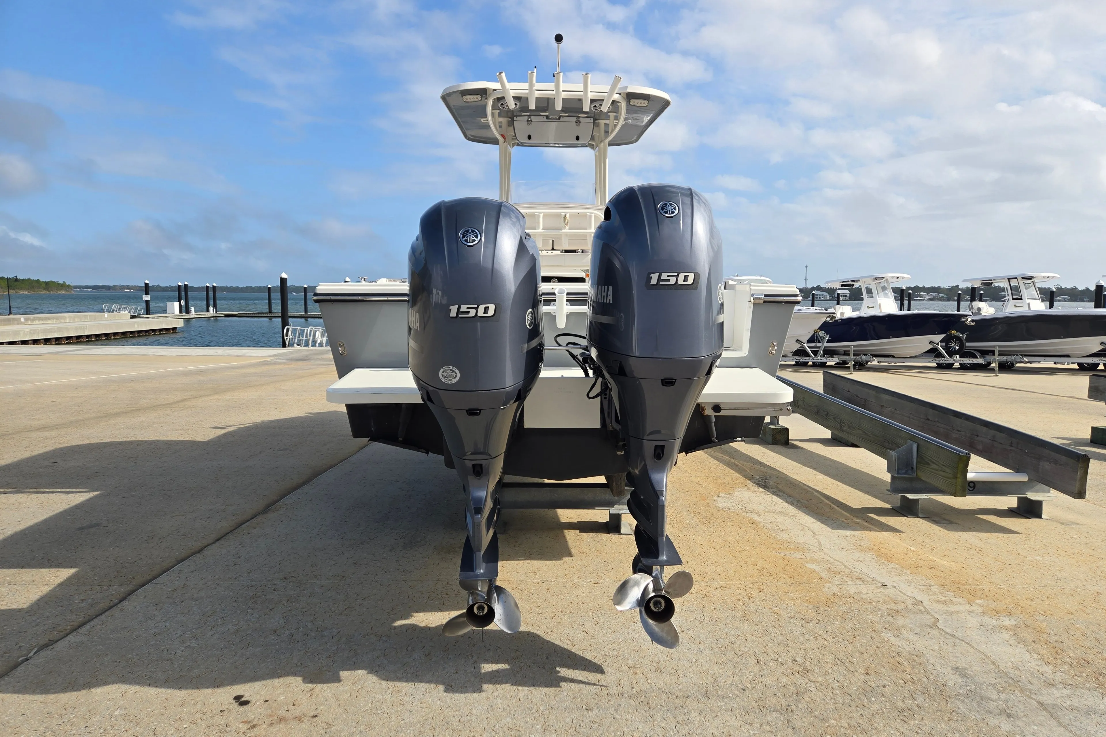 Parker 2500 Special Edition boat with twin Yamaha 150 engines, 2021 model.