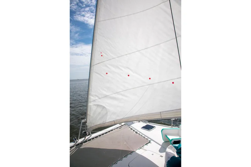 Sweet And Salty Yacht Photos Pics Sailing on a 2018 Fountaine Pajot Helia 44 Evolution catamaran with clear skies.