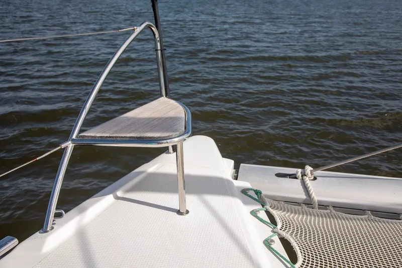 Sweet And Salty Yacht Photos Pics 2018 Fountaine Pajot Helia 44 Evolution catamaran deck with ocean view.