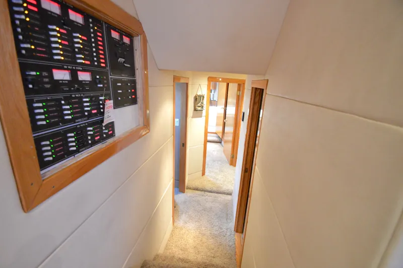 Custom Yacht Photos Pics Interior of a 2004 Chesapeake 58 boat with control panel.