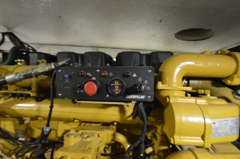Custom Yacht Photos Pics Caterpillar engine control in a 2004 Chesapeake 58 boat.