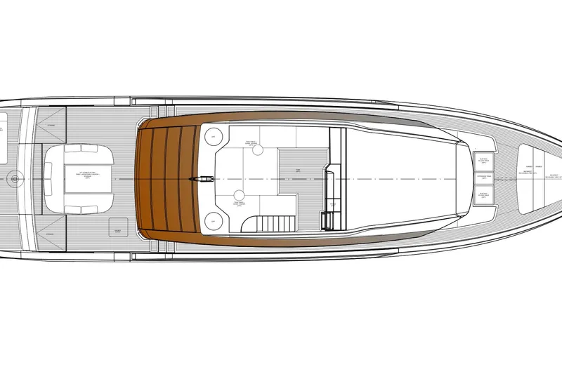  Yacht Photos Pics Top view blueprint of 2026 Sanlorenzo SP92 yacht design.
