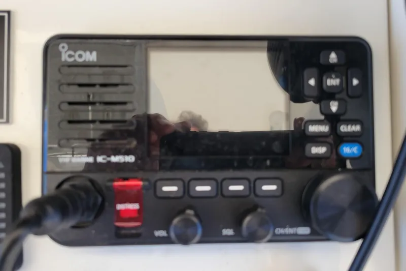 Bout Time Yacht Photos Pics Icom IC-M510 marine radio on a 1979 Bertram 38 Convertible boat.