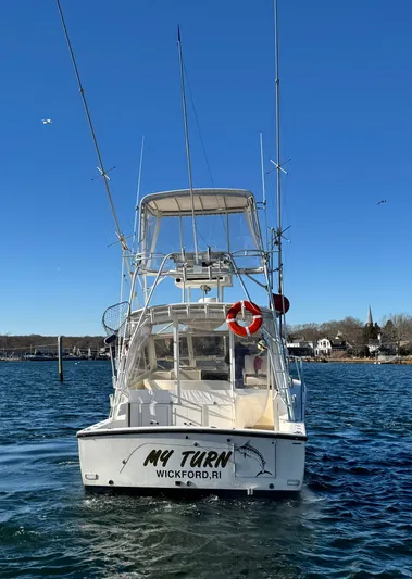 My Turn Yacht Photos Pics 2002 Carolina Classic 35 Express boat named "My Turn" in Wickford, RI waters.