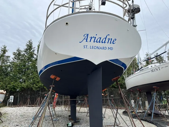 Ariadne Yacht Photos Pics ShearWater 45 sailboat "Ariadne" in dry dock, St. Leonard MD, 2004 model.