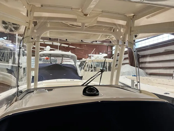  Yacht Photos Pics 2018 Grady-White Canyon 336 boat interior view in storage facility.