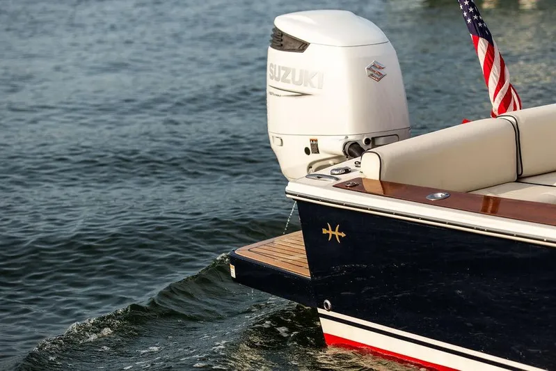 Given To Fly Yacht Photos Pics 2021 Hunt Yachts Harrier 26 with Suzuki outboard motor on calm water.