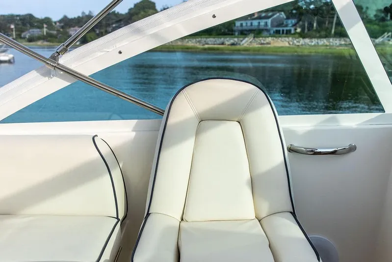 Given To Fly Yacht Photos Pics Luxurious seating on 2021 Hunt Yachts Harrier 26, with scenic water view.