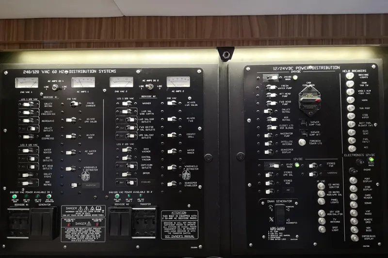  Yacht Photos Pics Electrical control panel on a 2021 Cruisers Yachts 60 Cantius.