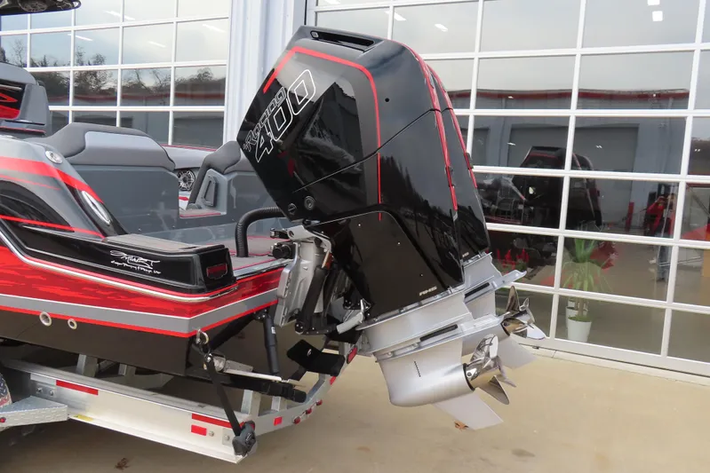  Yacht Photos Pics 2025 Sunsation 32 CCX boat with powerful Racing 400 outboard engine.