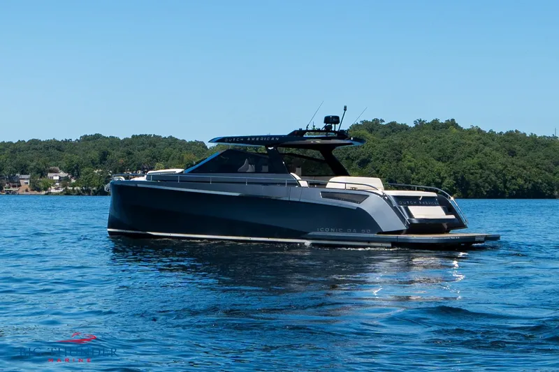  Yacht Photos Pics 2024 Dutch American Iconic DA 50 yacht on a serene lake.