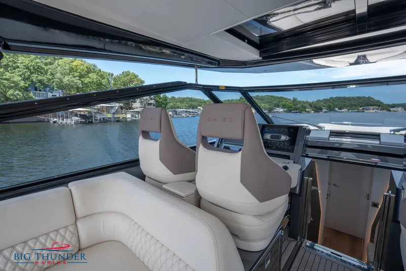  Yacht Photos Pics 2024 Dutch American Iconic DA 50 yacht interior with lake view.