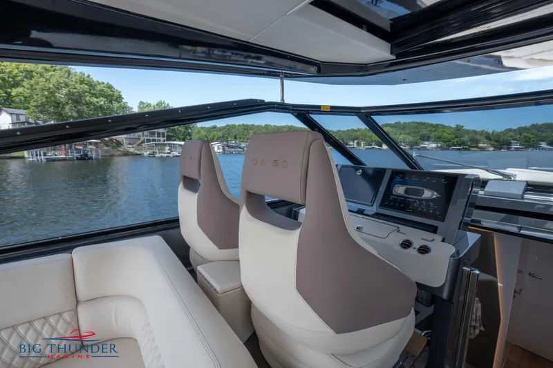  Yacht Photos Pics 2024 Dutch American Iconic DA 50 yacht interior with modern helm and seating.