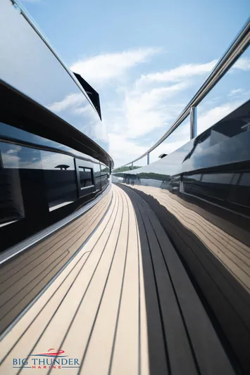  Yacht Photos Pics 2024 Dutch American Iconic DA 50 yacht deck with sleek design and reflective surfaces.
