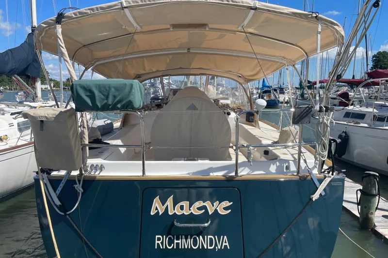 Maeve Yacht Photos Pics Tartan 3700 sailboat, 2004 model, docked in Richmond, VA marina.