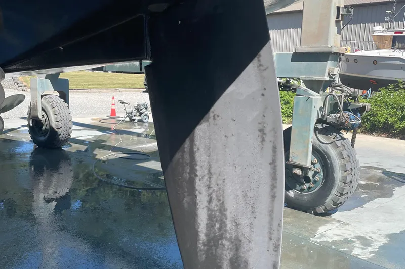 Maeve Yacht Photos Pics Tartan 3700 sailboat keel and wheels in a boatyard, 2004 model.