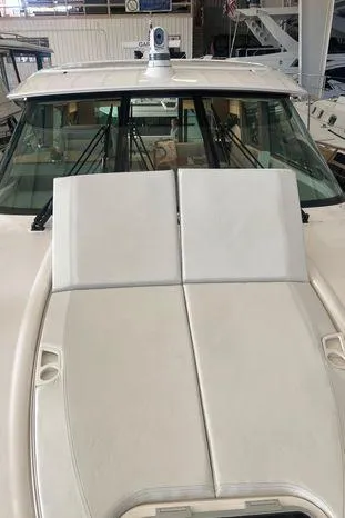  Yacht Photos Pics 2020 Tiara Yachts 53 Coupe, front deck view with sleek design.