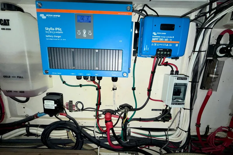 Last Dance Yacht Photos Pics Electrical system with Victron Energy components on a 2001 Grand Banks 49 Eastbay HX yacht.