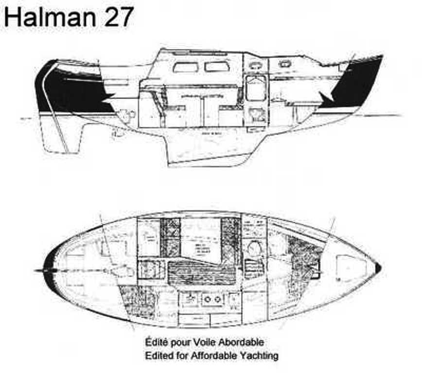 1987 halman horizon 27 cutter sailboat