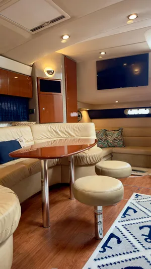  Yacht Photos Pics Luxurious interior of a 2008 Formula 40 PC yacht with elegant seating and modern amenities.